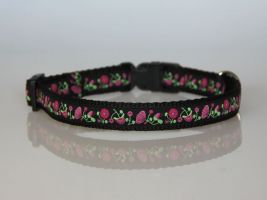 Halsband, schwarz-pink