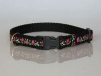 Halsband, schwarz-pink